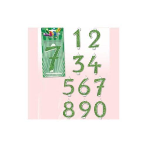 Świeczki brokatowe zielone