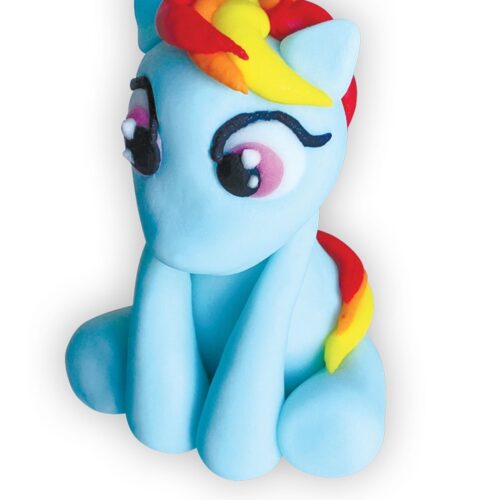 Figurka cukrowa Konik kolorowy niebieski