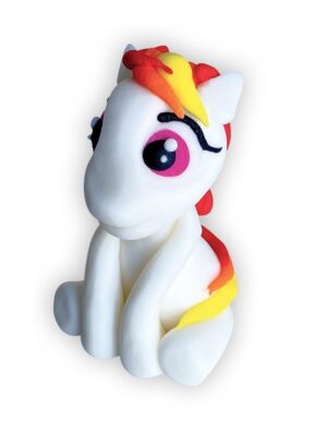 Figurka cukrowa Konik kolorowy biało-czerwony