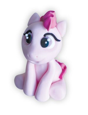 Figurka cukrowa Konik kolorowy różowy