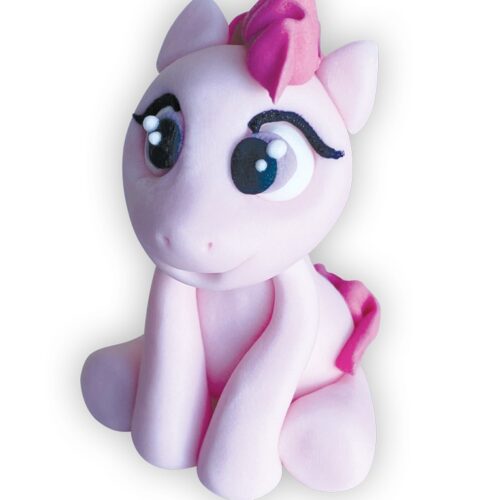 Figurka cukrowa Konik kolorowy różowy