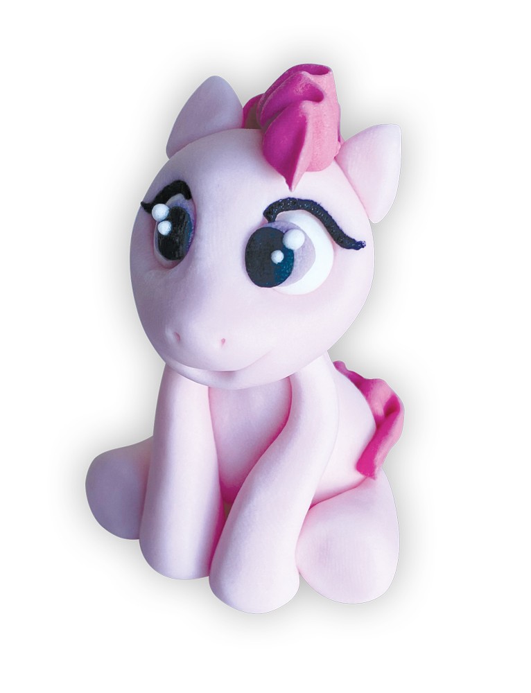 Figurka cukrowa Konik kolorowy różowy