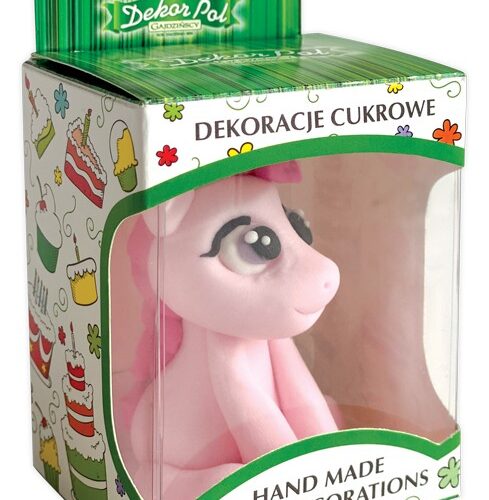 Figurka cukrowa Konik kolorowy różowy