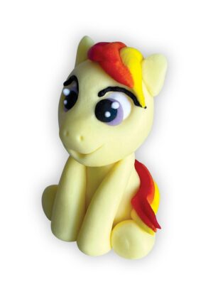 Figurka cukrowa Konik kolorowy żółty