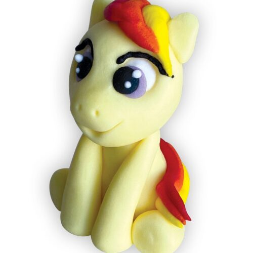 Figurka cukrowa Konik kolorowy żółty