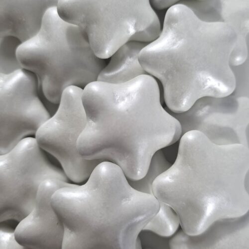 Gwiazdy czekoladowe 3cm - biała perła 200g