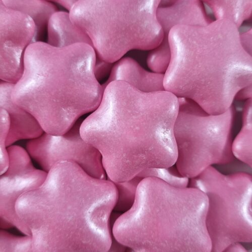 Gwiazdy czekoladowe 3cm - różowa perła 200g