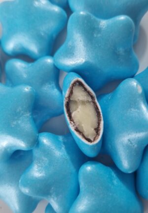 Gwiazdy czekoladowe 3cm - niebieska perła 200g