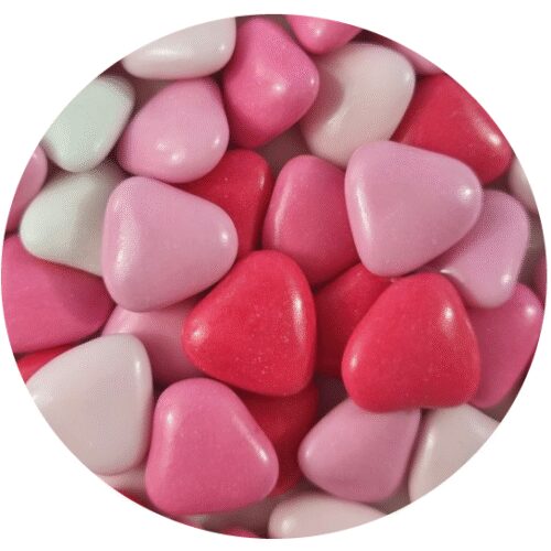 Serca czekoladowe 1,5cm - 5 odcieni róż 200g