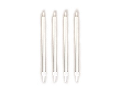 Świeczki perłowe białe 12szt.