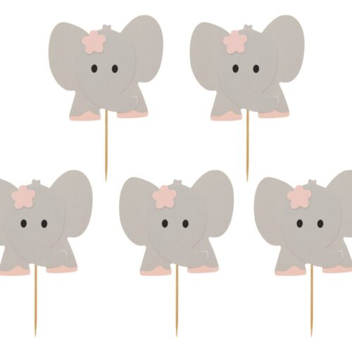 Piker słoń z różem - 10szt.