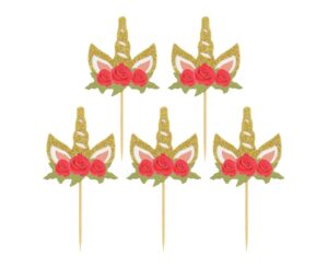 Pikery jednorożec z kwiatami - 6szt.