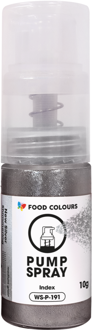 Spray do dekoracji -pyłek w pompce - New Silver Shimmering