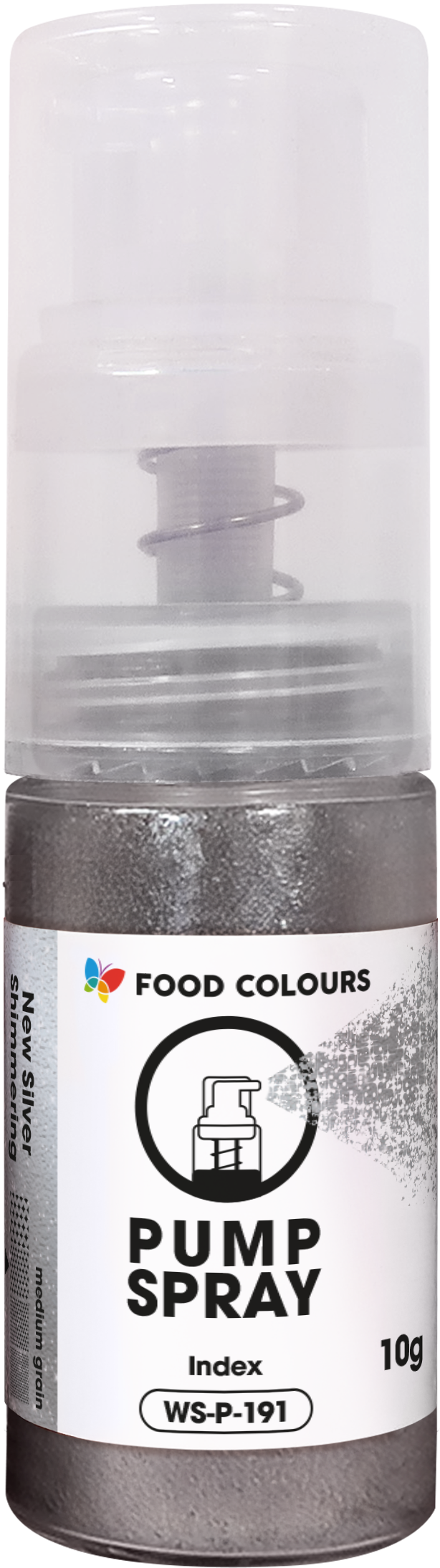 Spray do dekoracji -pyłek w pompce - New Silver Shimmering