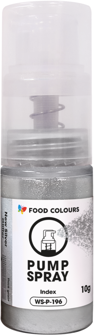 Spray do dekoracji - pyłek w pompce - New silver glitter