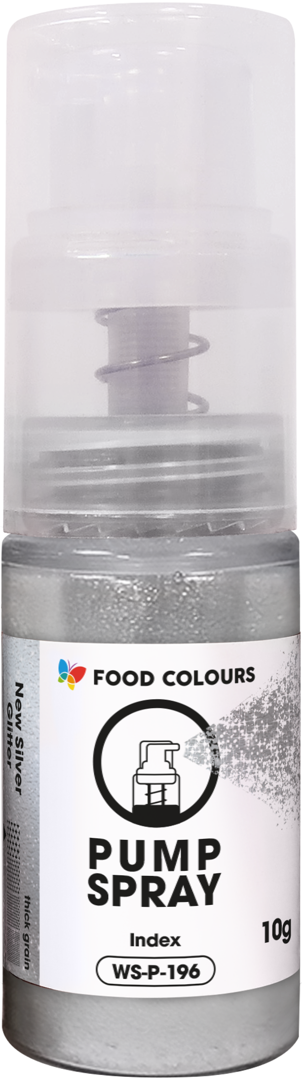 Spray do dekoracji - pyłek w pompce - New silver glitter