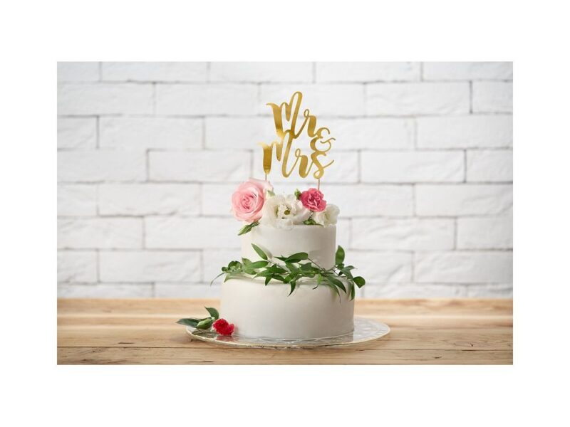 Topper na tort Mr&Mrs 1szt.