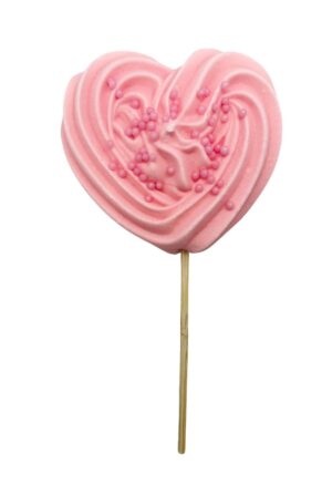 Beza serce różowe 4szt.