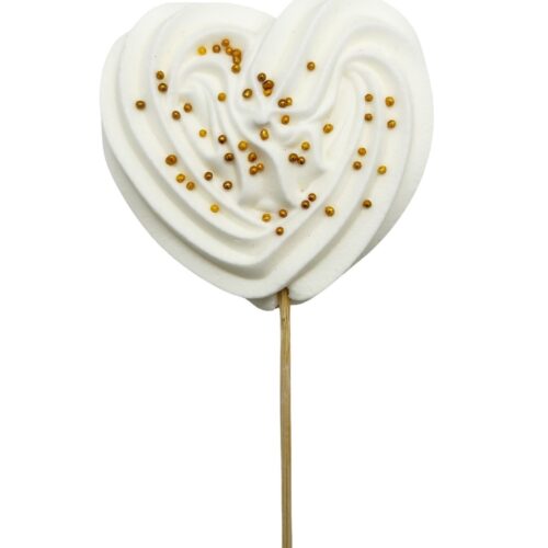 Beza serce biało-złote 4szt.