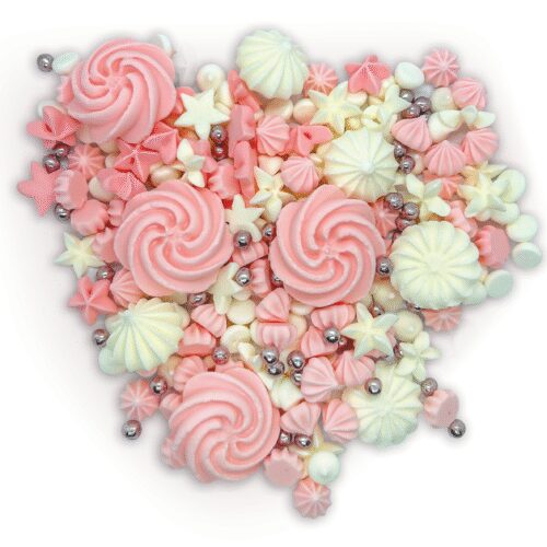 Zestaw bezy i crispy różowe 100g