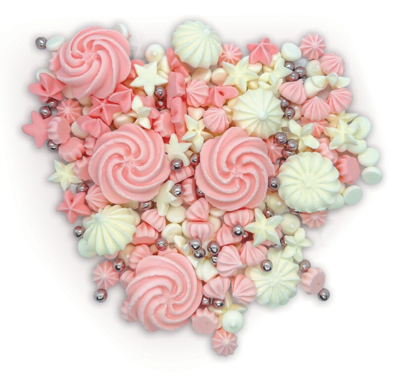 Zestaw bezy i crispy różowe 100g