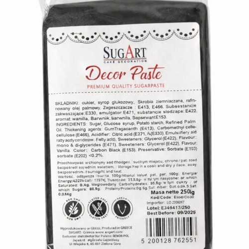 Masa cukrowa - Decor Paste - Czarna 250g