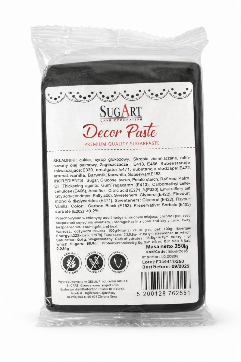 Masa cukrowa - Decor Paste - Czarna 250g