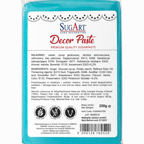 Masa cukrowa - Decor Paste błękitna 250g