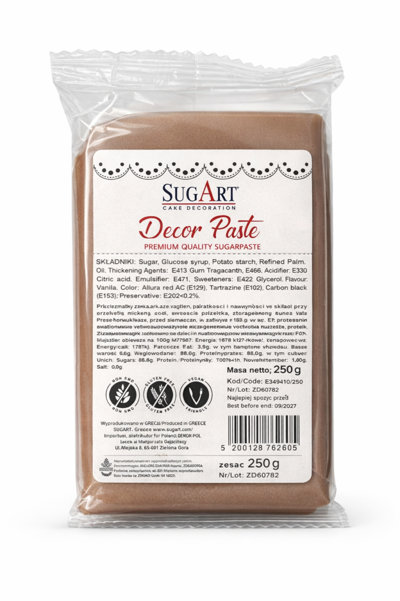Masa cukrowa - Decor Paste - Brązowa 250g