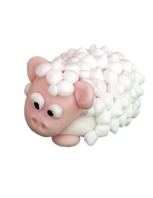 Figurki świąteczne Baranek leżący - biały