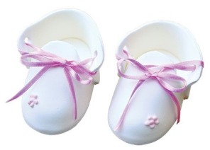 Para bucików - biało- różowe