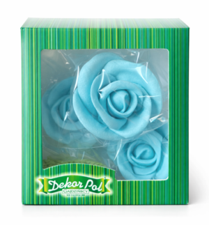 Zestaw duża róża błękitna+ listki