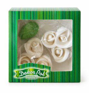 Zestaw śr. róża biała + listki