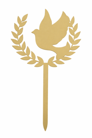 Złoty topper z gołąbkiem