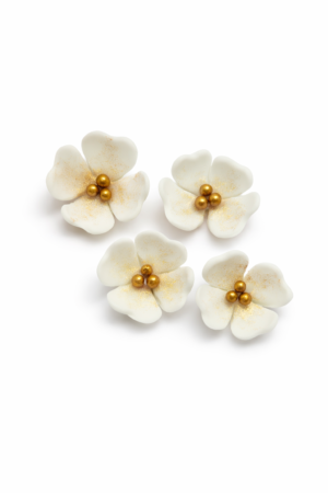 Kwiatki małe białe - 25szt.
