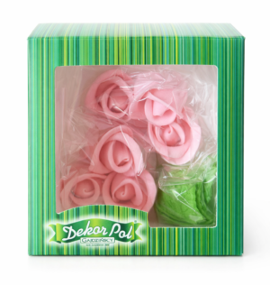 Zestaw śr. róża różowa+ listki