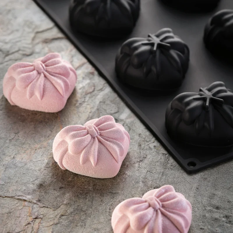 Forma silikonowa Pavoni - serca z kokardką