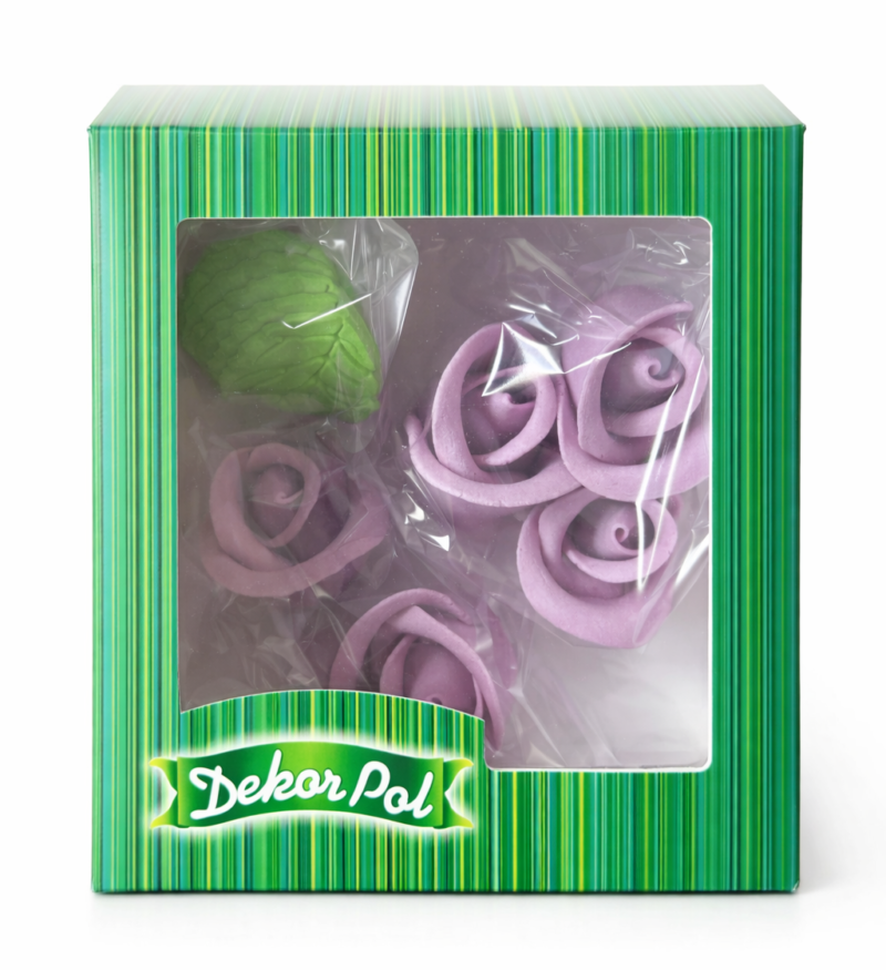Zestaw śr. róża fioletowa + listki
