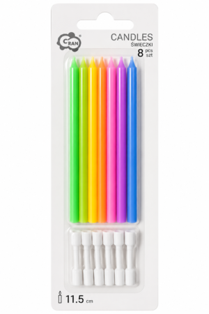 0227DBE8-7306-424E-B453-BB879625E300 Kolorowe Świeczki na tort 11,5cm